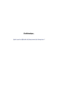 Les Difficultes Du Financement Des entreprises
