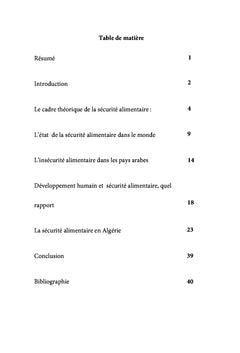 La sécurité alimentaire en Algérie, un bref aperçu sur la réalité
