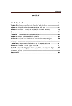 Evaluation des coUts financiers des accidents de la circulation