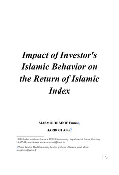 Impact of Investor's Islamic Behavior on the Return of Islamic Index