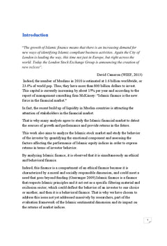 Impact of Investor's Islamic Behavior on the Return of Islamic Index