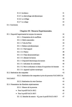 Effets de l'épaisseur des pales de l'éolienne DARRIEUS