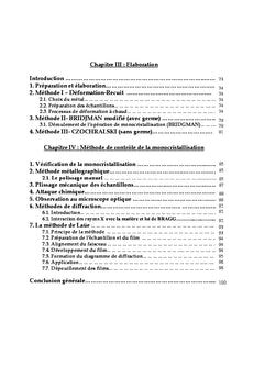 Élaboration des monocristaux