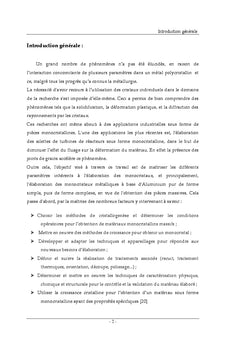 Élaboration des monocristaux