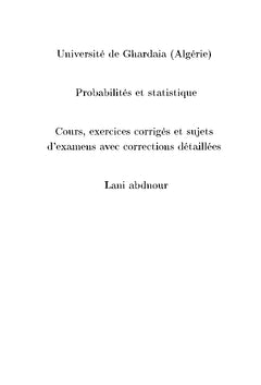Probabilités statistique exercices corrigés avec résumés des cours