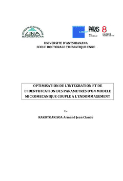 Optimisation de calcul et identification des paramètres
