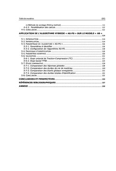 Optimisation de calcul et identification des paramètres