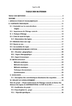 Contribution de la cuniculiculture sur la sécurité alimentaire
