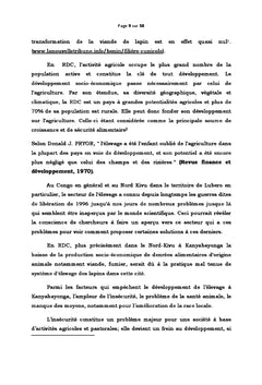 Contribution de la cuniculiculture sur la sécurité alimentaire
