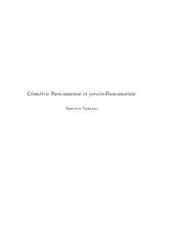 Géométrie riemannienne et pseudo-riemannienne