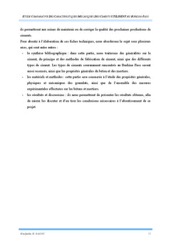 Etudes comparatives des caractéristiques mécaniques des ciments