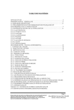 Évaluation des processus de stérilisation des dispositifs médicaux et textiles opératoires