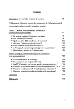 Comment les NTIC influencent-elles le tourisme français ?