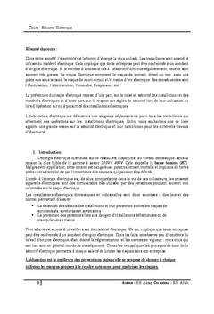 Sécurité électrique