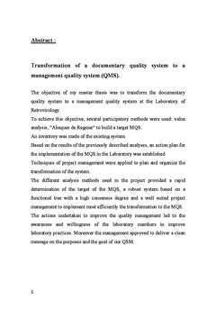 Transformation d'un système documentaire en système de management