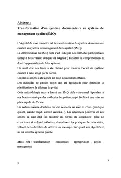 Transformation d'un système documentaire en système de management