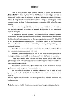 Etude du climat et de sa variabilité