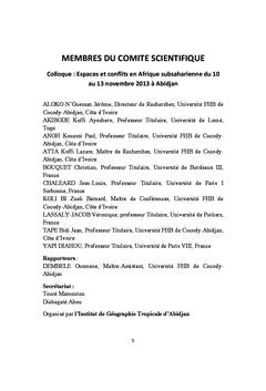Espaces et tensions en Afrique subsaharienne