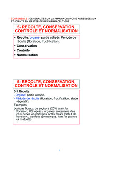 Conférence 1: Généralités sur la pharmacognosie