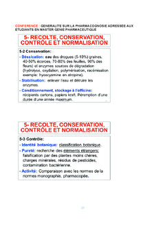 Conférence 1: Généralités sur la pharmacognosie