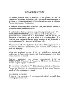 Synthèse et caractérisation de nouveaux composés hybrides