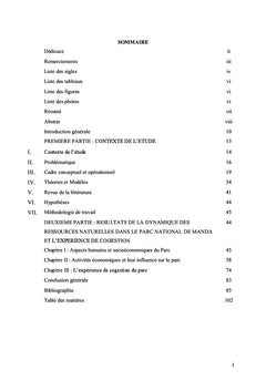 Dynamique des ressources naturelles et cogestion dans le Parc de Manda