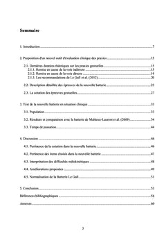 Évaluation des praxies gestuelles