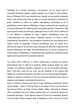 Évaluation des praxies gestuelles