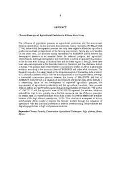 Pauvreté chronique et évolution agricole en milieu rural africain