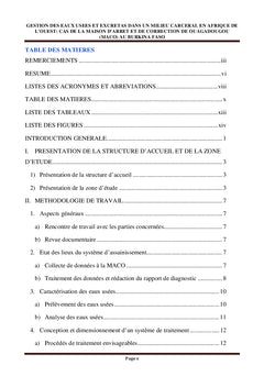 Gestion des eaux usees et excretas en milieu carceral en Afrique