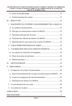 Gestion des eaux usees et excretas en milieu carceral en Afrique
