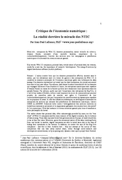 Critique de l'économie numérique