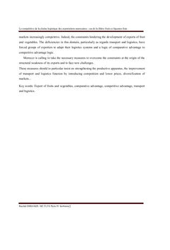 La compétitivité de la chaîne des exportations marocaines