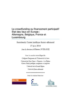 Le crowdfunding ou financement participatif : etat des lieux en europe