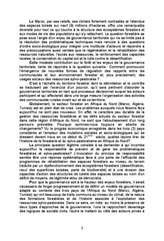 La question forestière au Maroc et enjeux de gouvernance territoriale