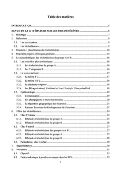 Les trichothecenes : particularites et optimisation de leur analyse