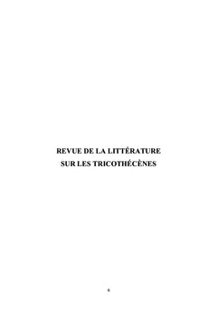 Les trichothecenes : particularites et optimisation de leur analyse