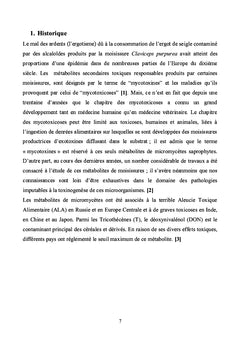 Les trichothecenes : particularites et optimisation de leur analyse