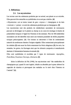 Les trichothecenes : particularites et optimisation de leur analyse