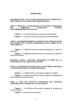 Activités Artistiques et Concurrence