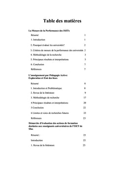 Enseignement, stage et evaluation A l'universite