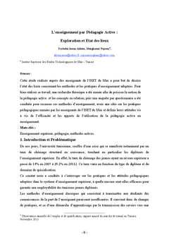 Enseignement, stage et evaluation A l'universite
