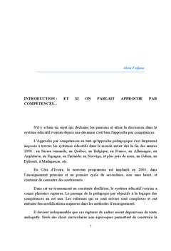 L'approche par compétences dans le système éducatif ivoirien