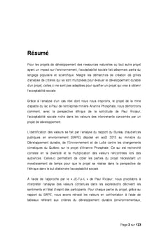 Entre le développement durable et l'acceptabilité sociale