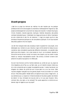 Entre le développement durable et l'acceptabilité sociale