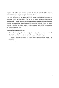 Service d'information et intégration spatiale des marchés agricoles