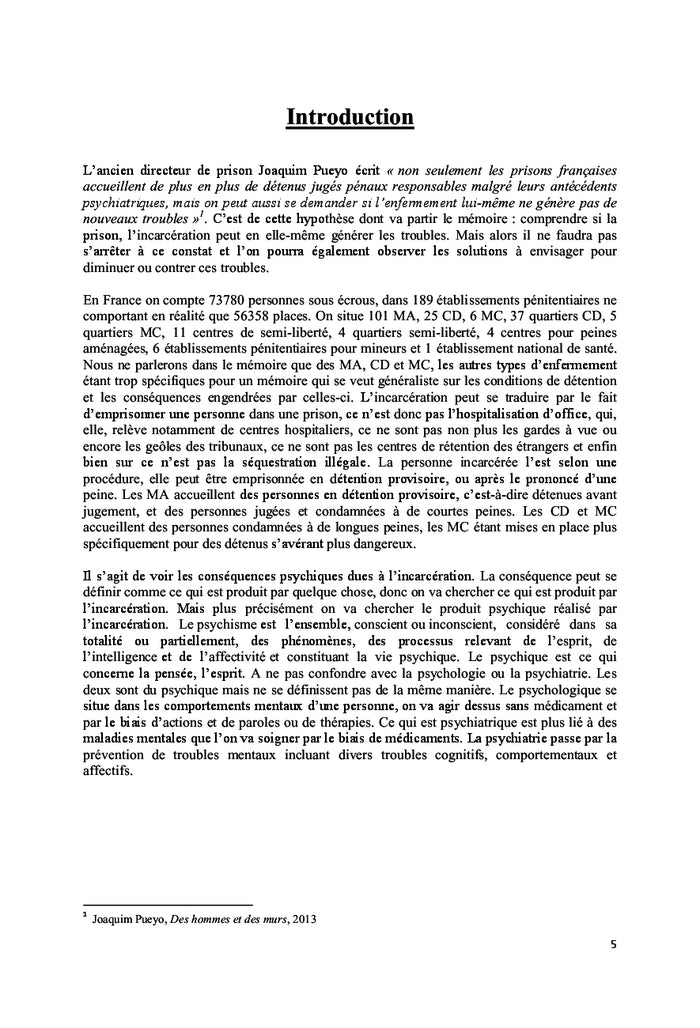 Les conséquences psychiques de l'incarcération