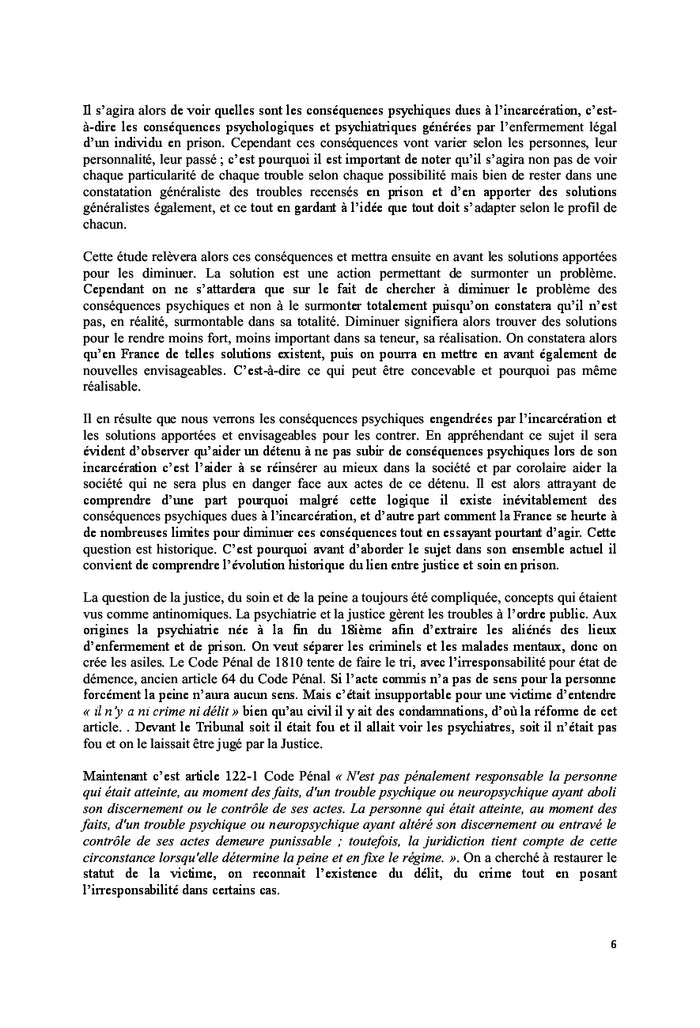 Les conséquences psychiques de l'incarcération
