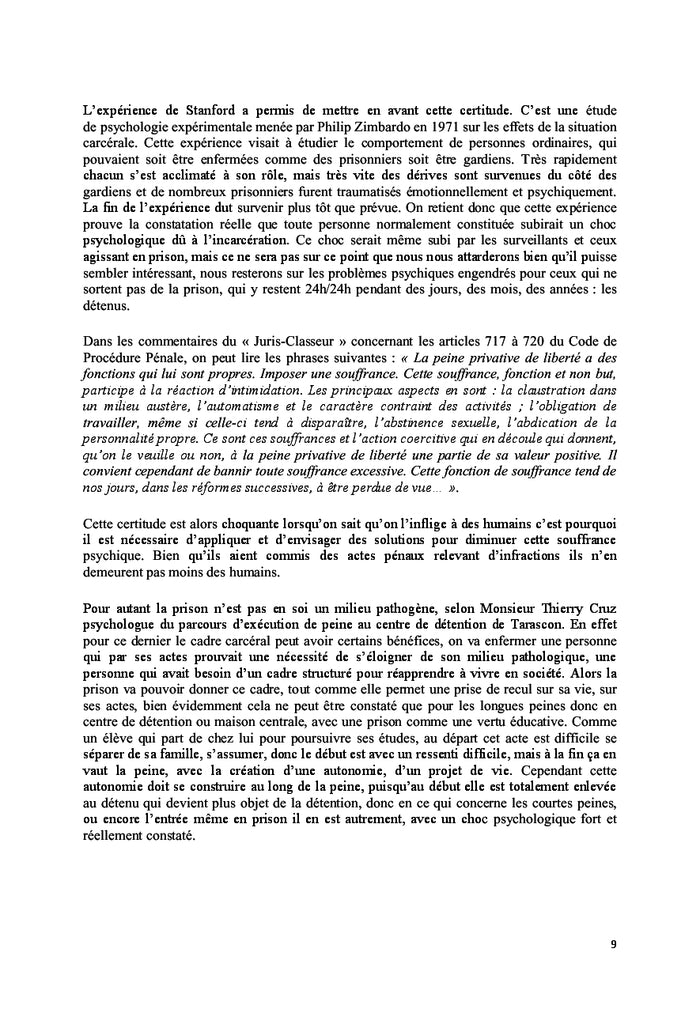 Les conséquences psychiques de l'incarcération