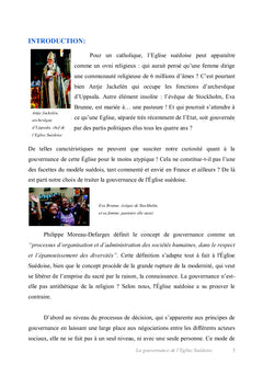 La Gouvernance de l'Eglise Suédoise